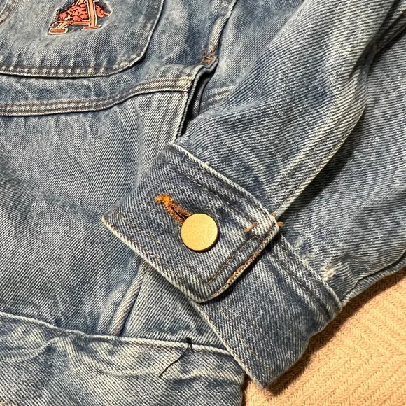 Vintage UARK razorbacks denim jacket, embroidered